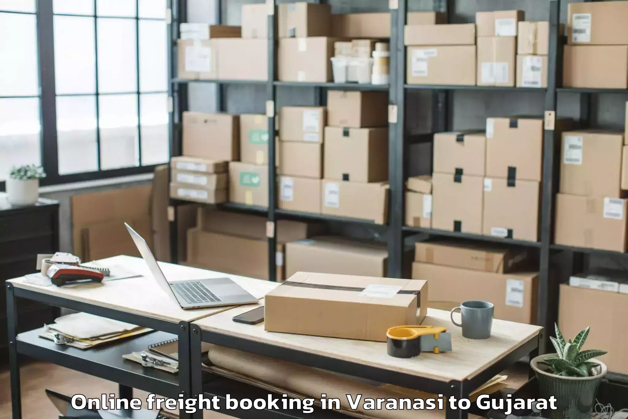 Easy Varanasi to Rajpipla Online Freight Booking Booking